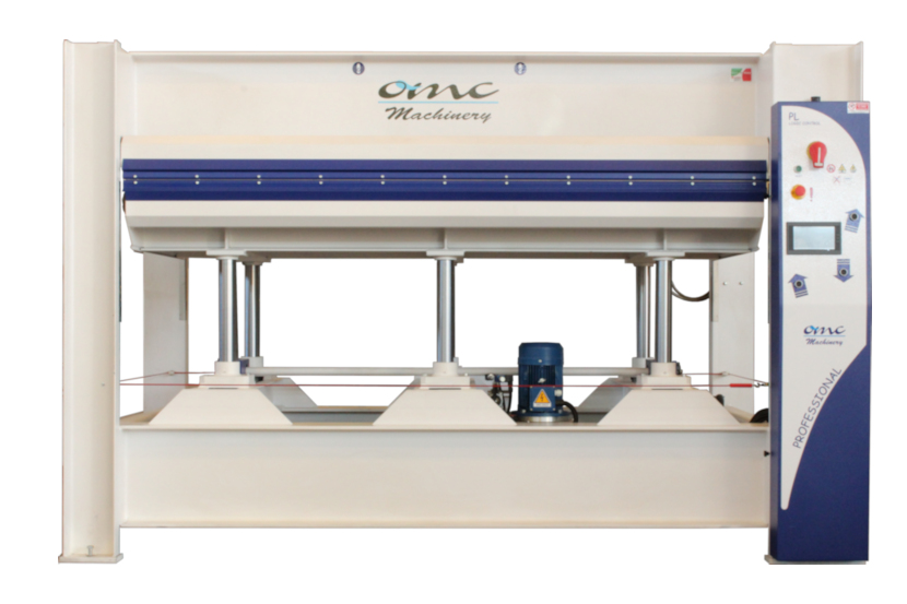 OMC PLA 235 hydraulic press with 12-cylinder configuration for wood and composite materials – Macoser USA